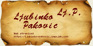 Ljubinko Paković vizit kartica